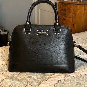 Kate spade leather black dome satchel, like new!